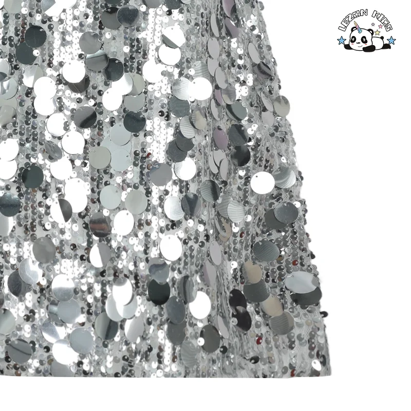 LEZONKIDS - Customizable High Waist Pencil Mini Skirt for Girls Sparkle Sequin Party Skirts for 2-12 Years